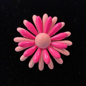 Pink flower brooch